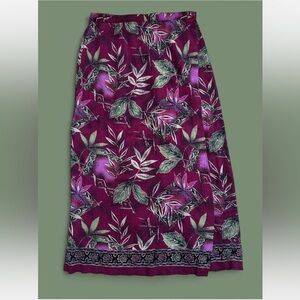 Floral Botanical Garden Witch Plum Purple Wrap Skirt